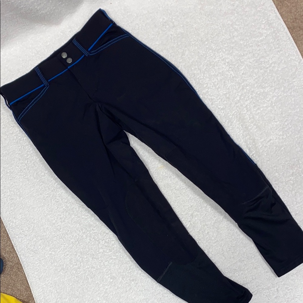 Irideon full seat riding pants black blue stitching size 28